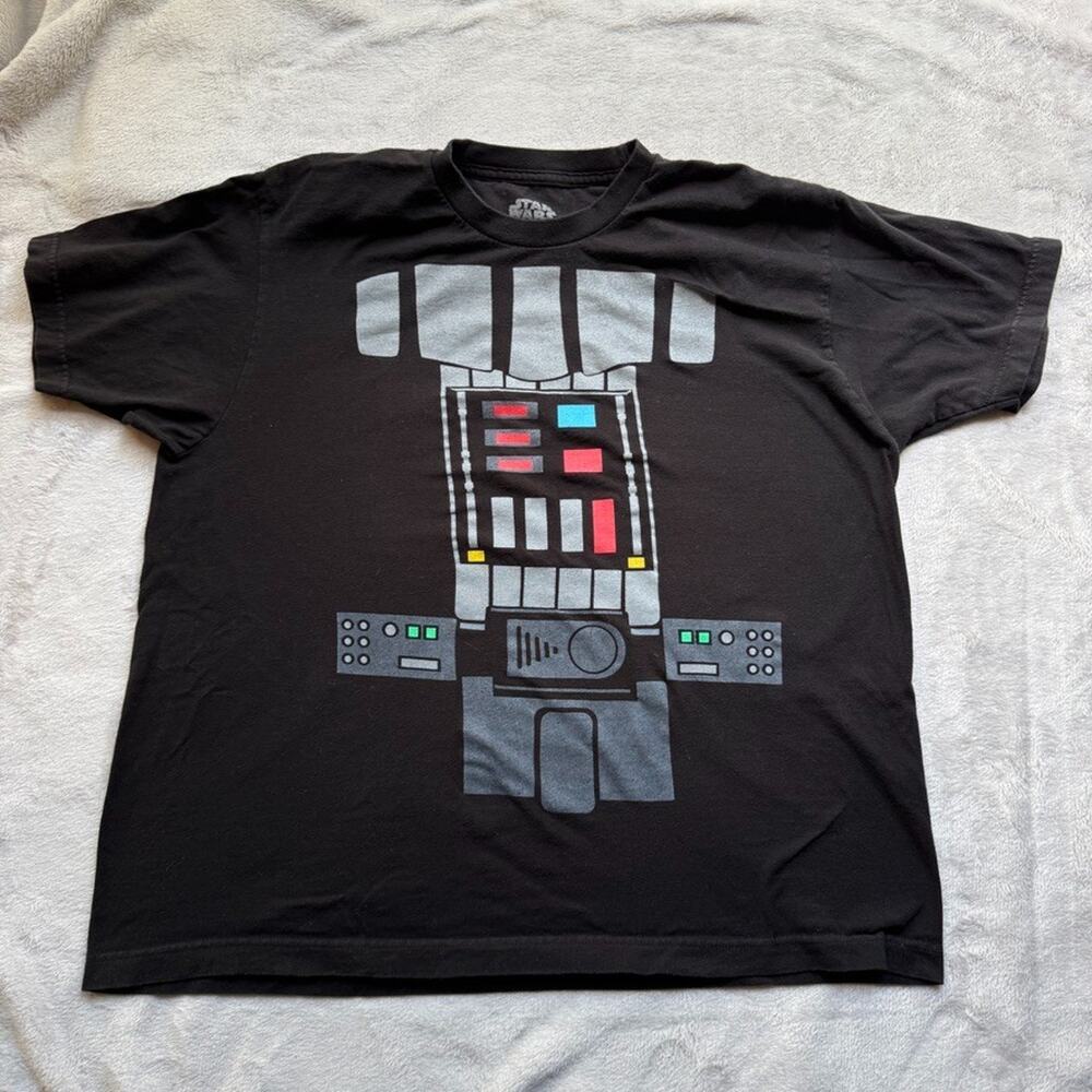 Star Wars Darth Vader Shirt Mens XL Black Costume Illusion Armor Chest Fifth Sun